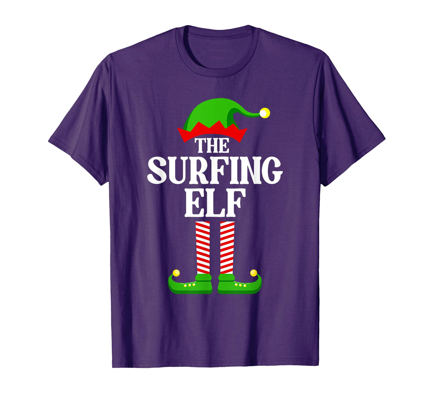 Surfing Elf Family Matching Group Funny Christmas T-Shirt