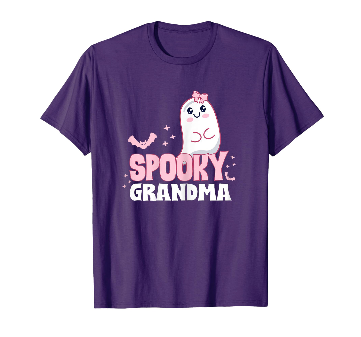 Spooky Grandma Family Cute Pink White Ghost Boo Halloween T-Shirt
