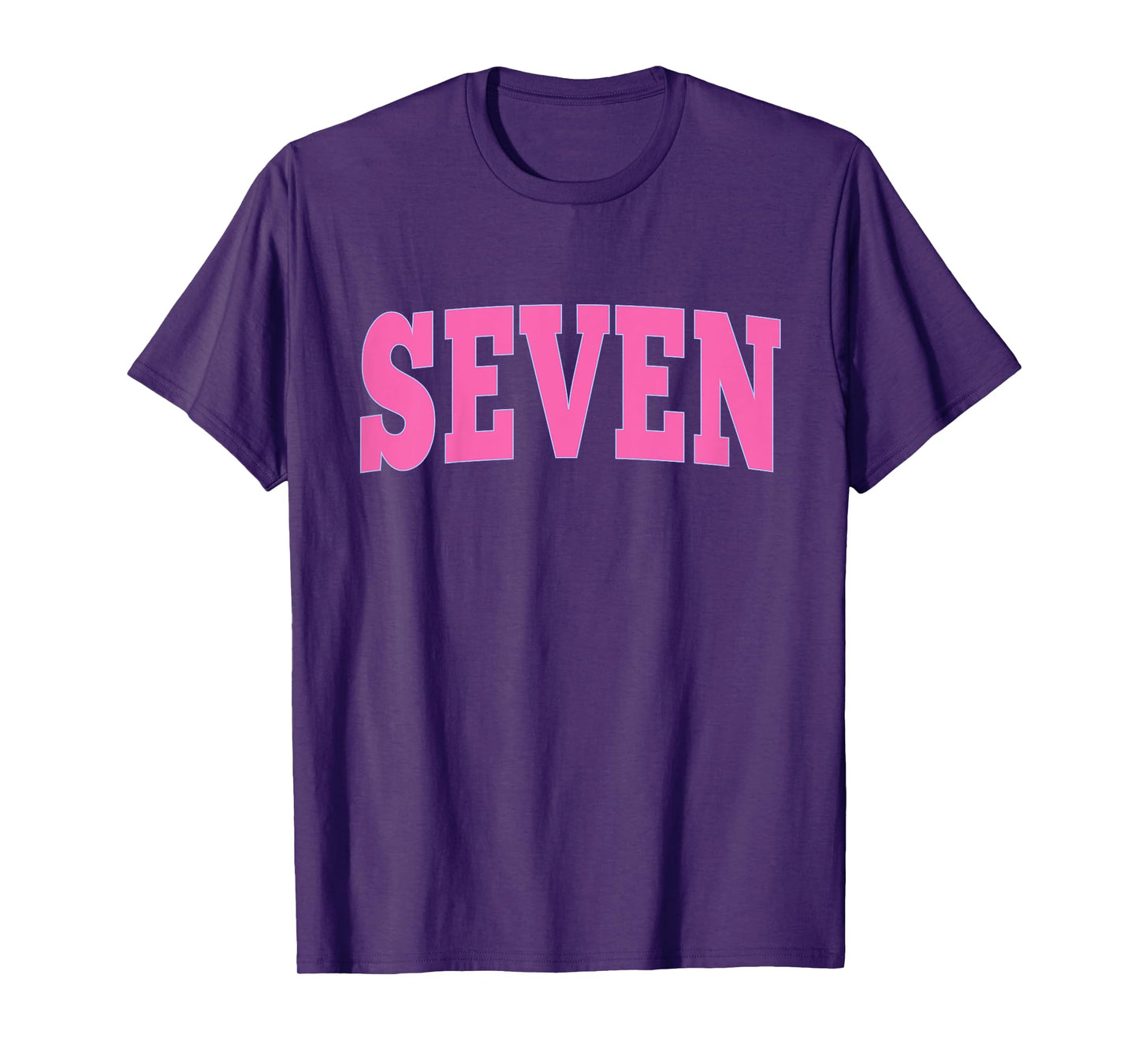 Seven Bold Pink Design 7th Birthday 7-Year-Old Girl T-Shirt