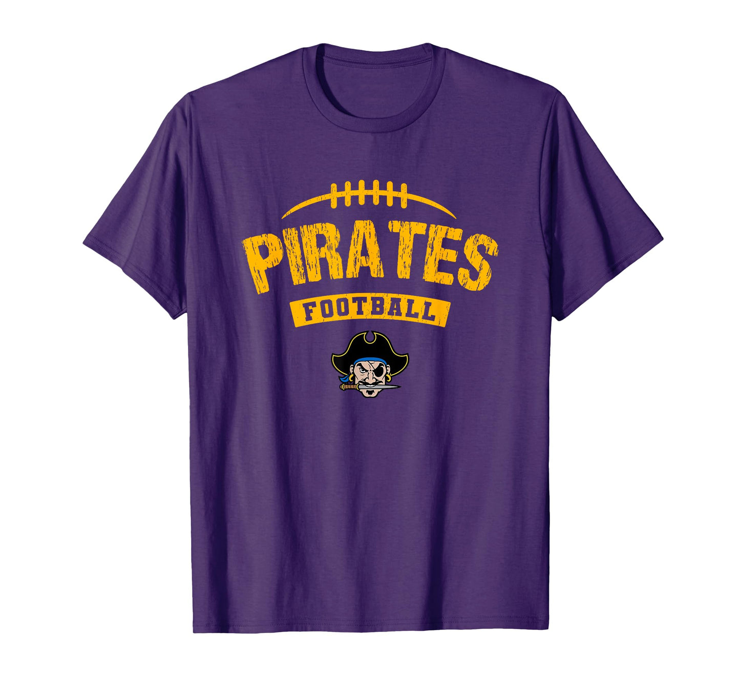 Fernandina Beach Pirates Logo Football Distressed HS T-Shirt