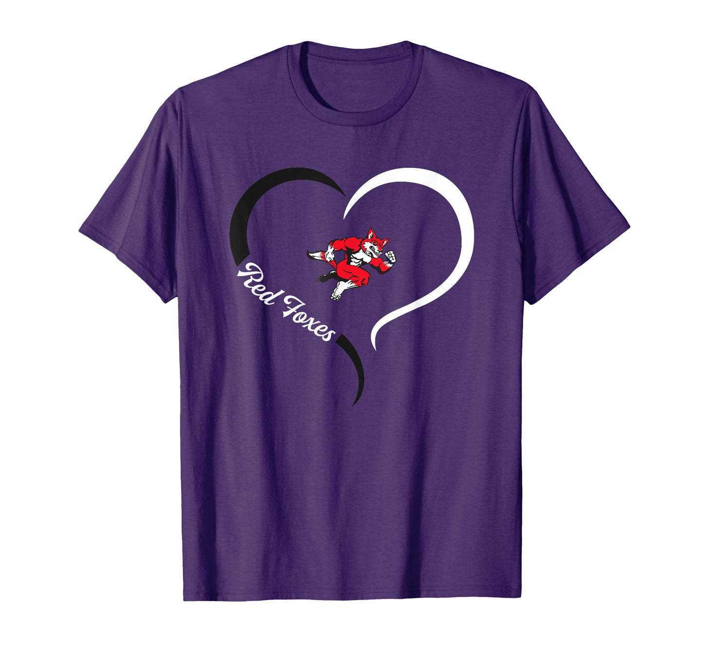 Hartsville Red Foxes Logo Half Heart Slogan HS T-Shirt
