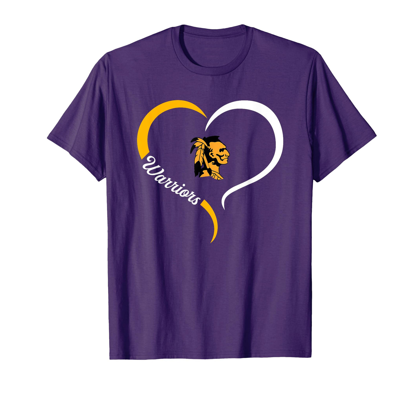 D'Iberville Warriors Logo Half Heart Slogan HS T-Shirt