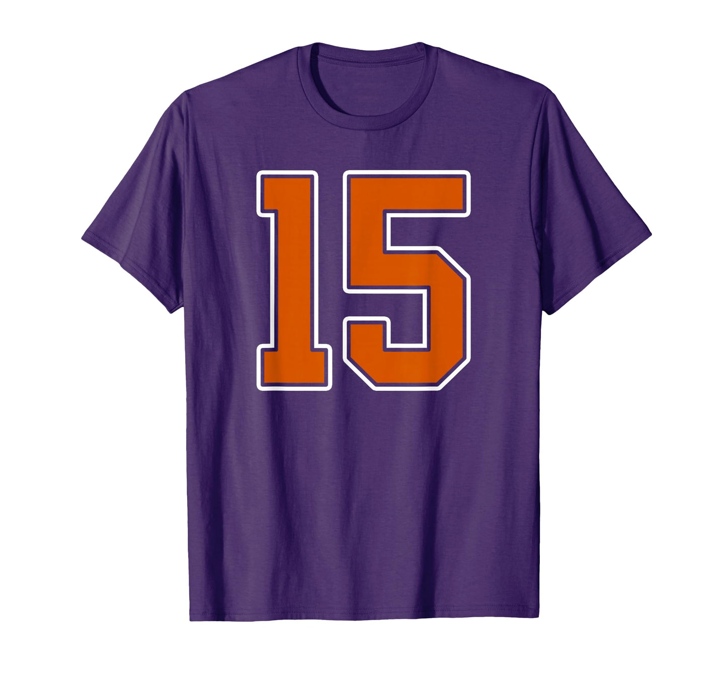 Burnt Orange White Number 15 Jersey Player Uniform #15 T-Shirt