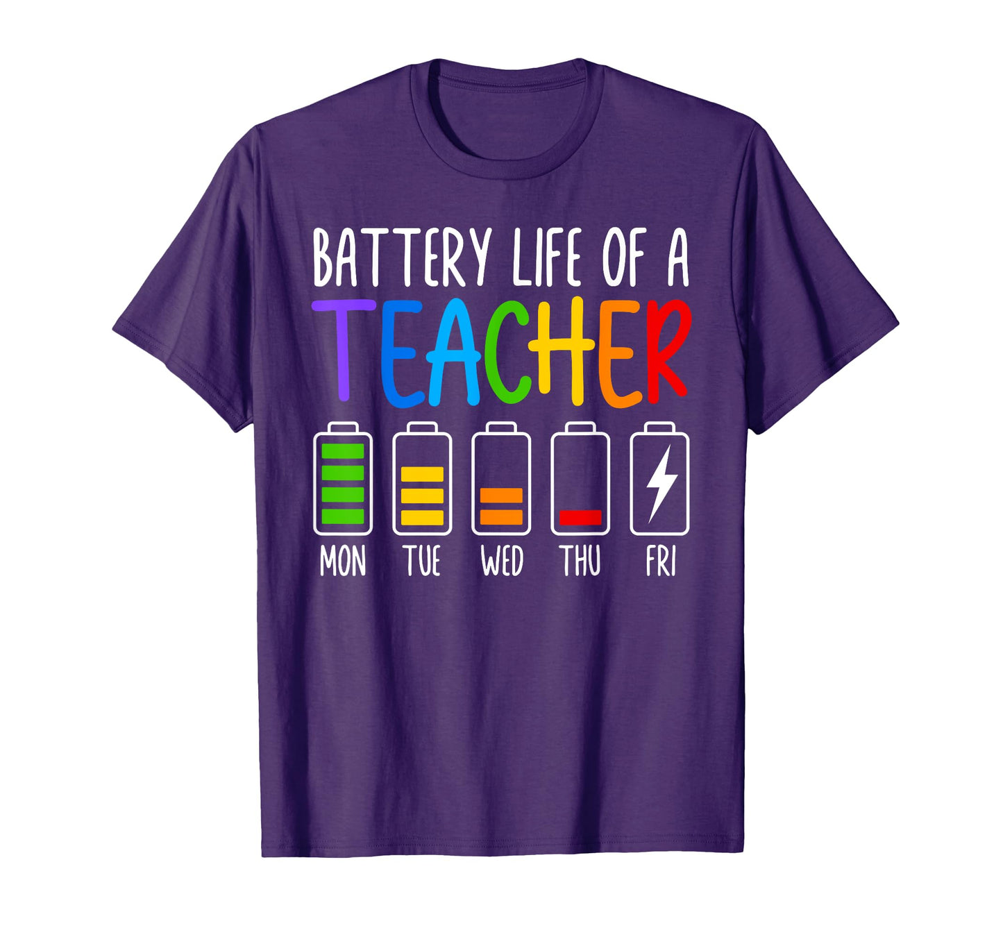Battery Life Of A Teacher Funny School Teacher Appreciation T-Shirt for Men Women