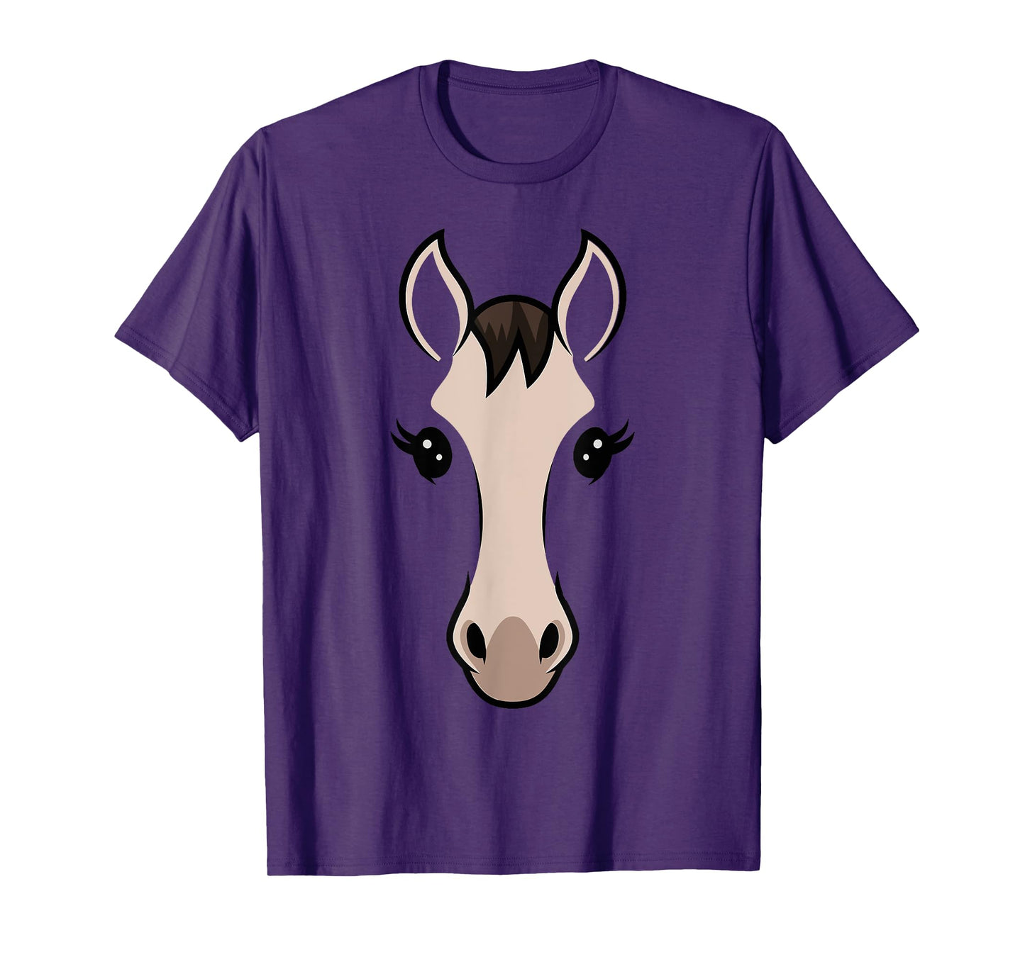 Horse Face Tshirt Costume Kids Women Cute Halloween Themed T-Shirt