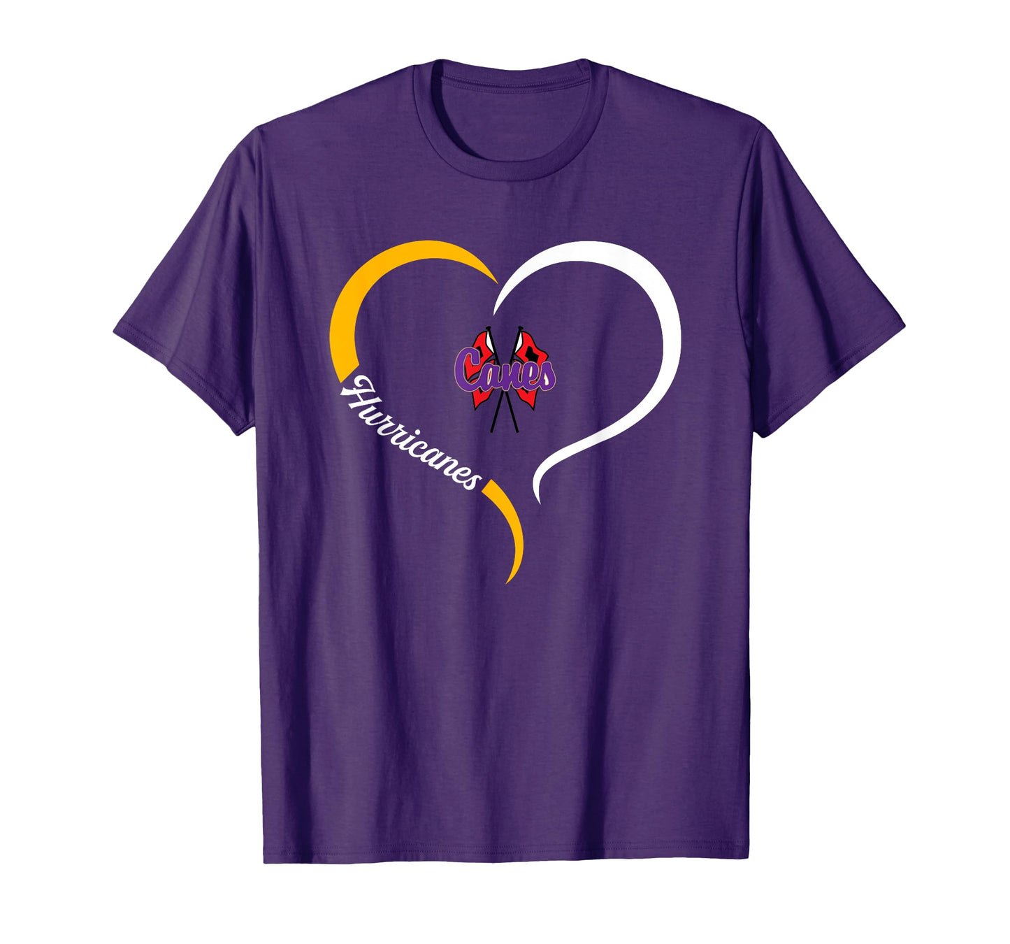 Cartersville Hurricanes Logo Half Heart Slogan HS T-Shirt