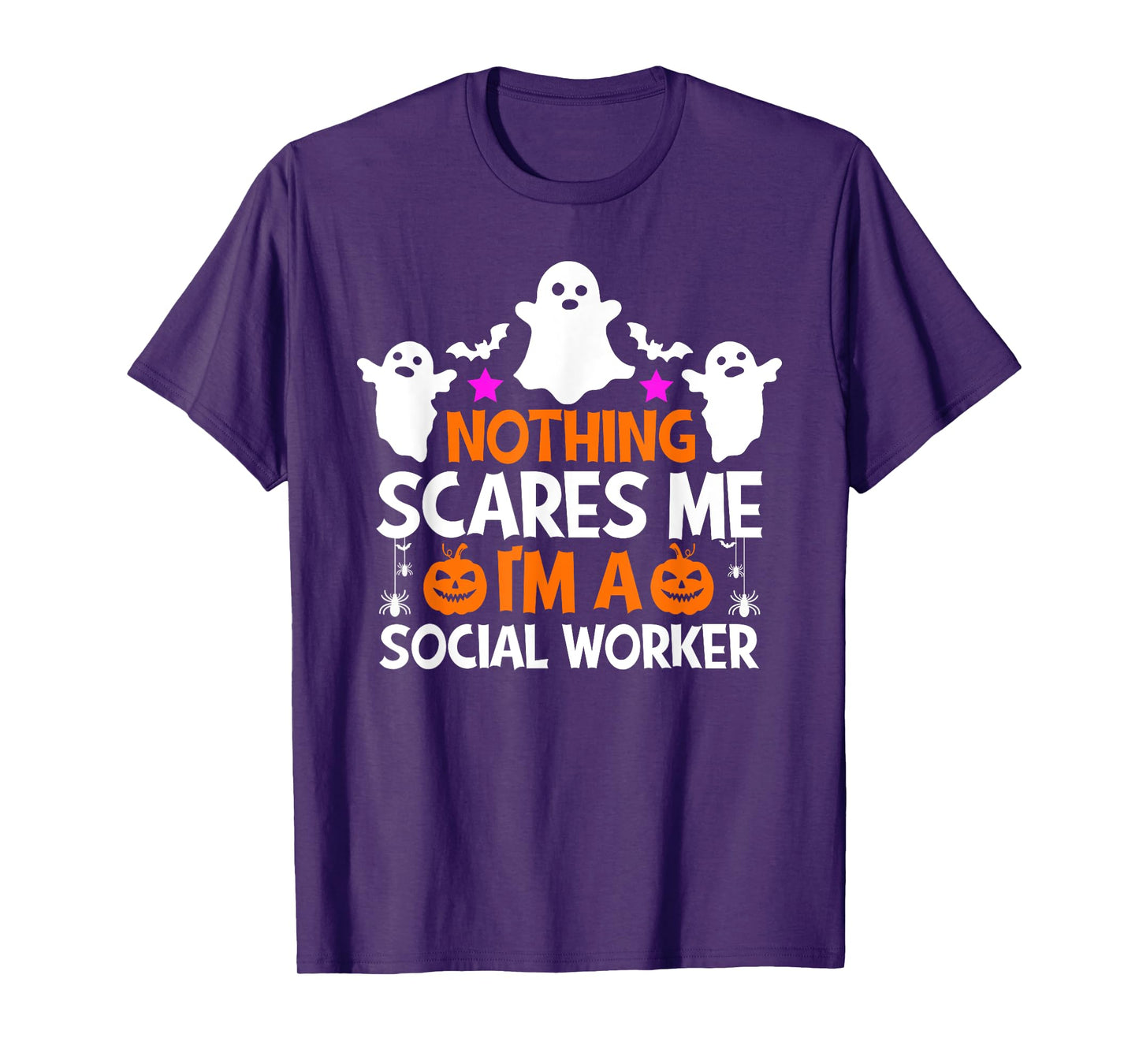 Nothing Scares Me I'm A Social Worker Funny Halloween T-Shirt