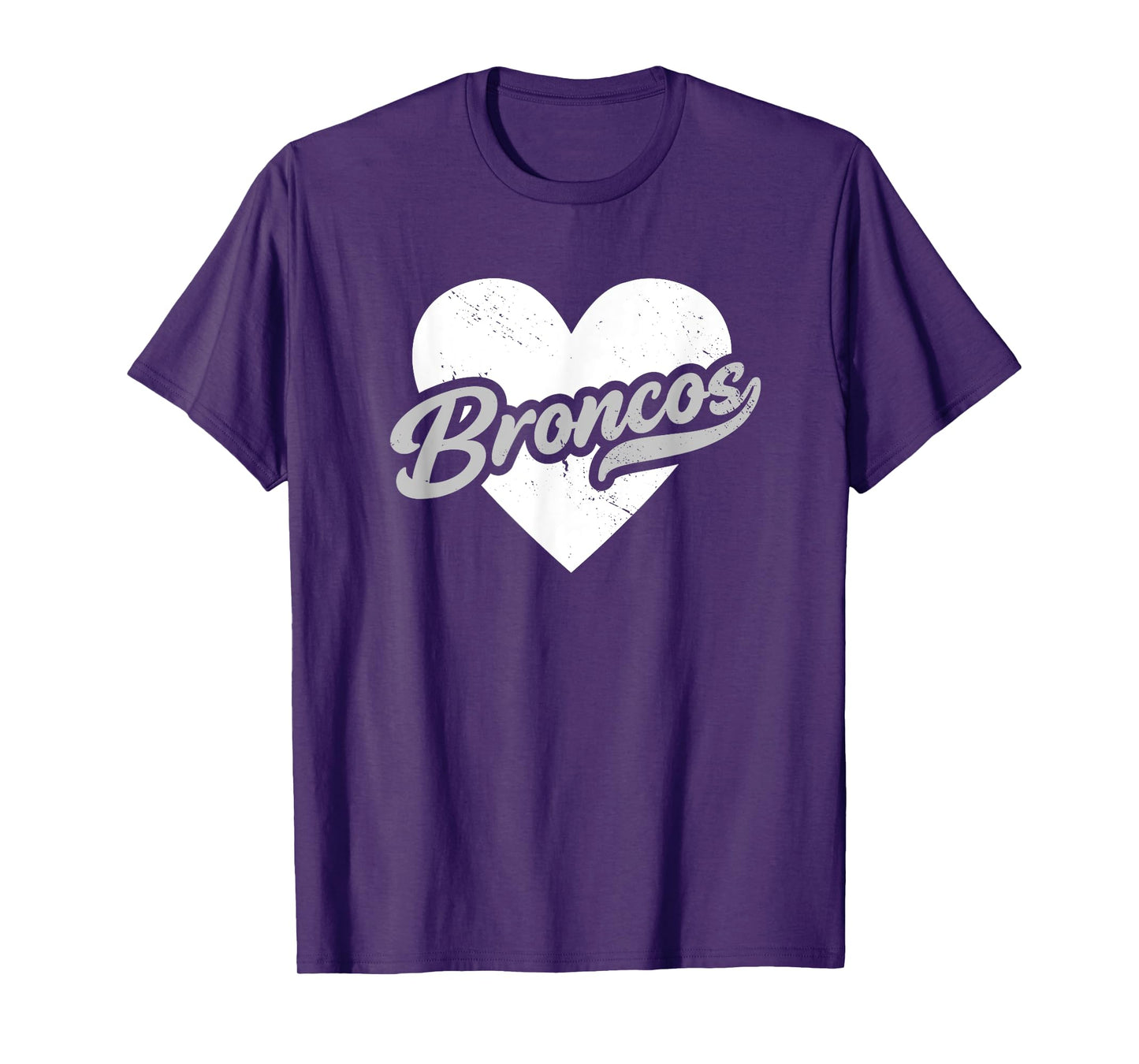 Vintage Broncos High School Go Broncos Pride Heart T-Shirt