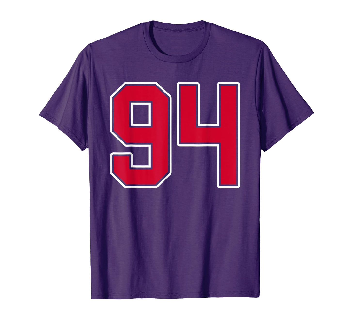 Red White Number 94 Jersey Player Uniform #94 T-Shirt