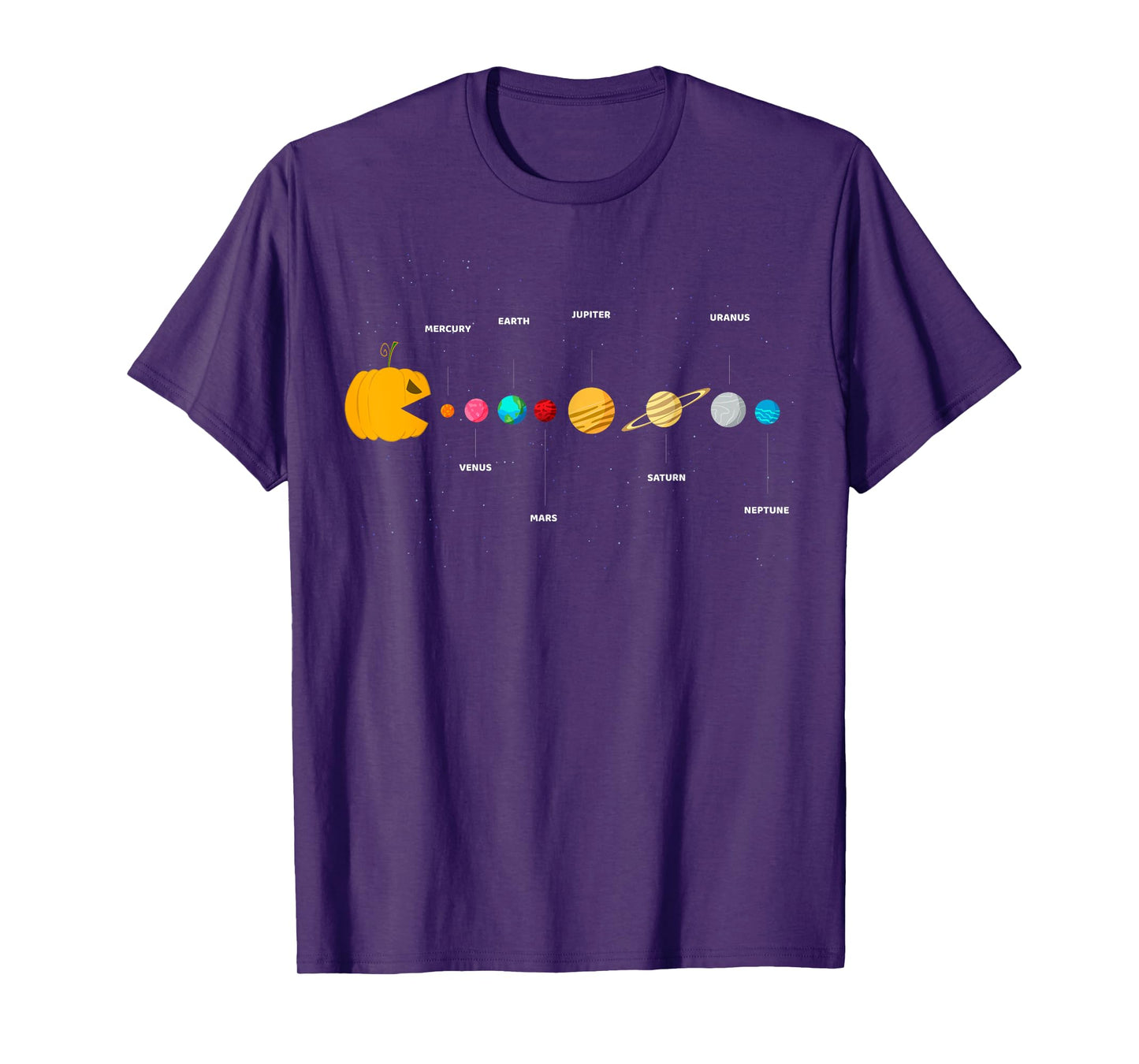 Funny Halloween Pumpkin Solar System Video Games Men Women T-Shirt