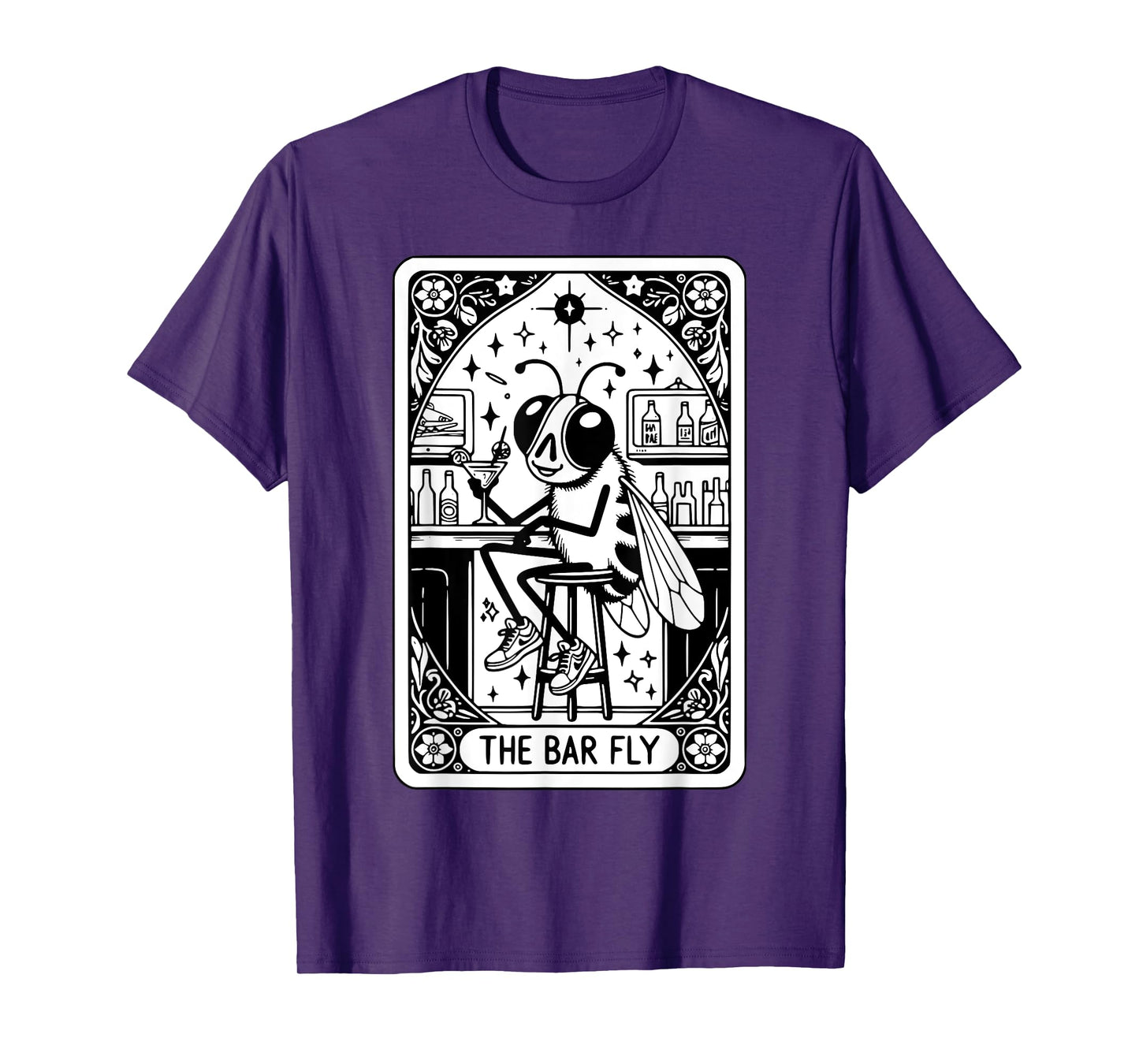 Bartender Tarot Card Cute Fly Cocktail Witchy Vibes Alcohol T-Shirt