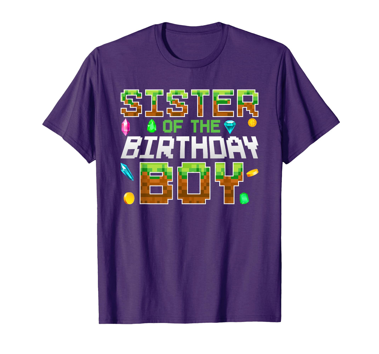 Sister Of The Birthday Boy Game Pixel Number Birthday Party T-Shirt