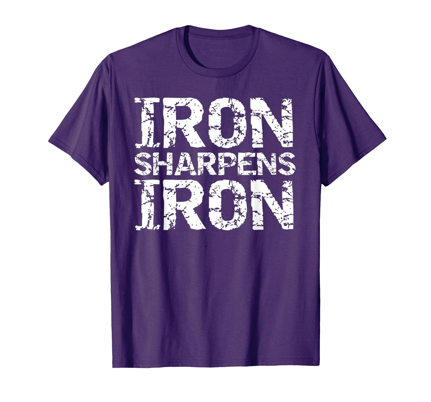 Christian Workout Discipleship Distressed Iron Sharpens Iron T-Shirt
