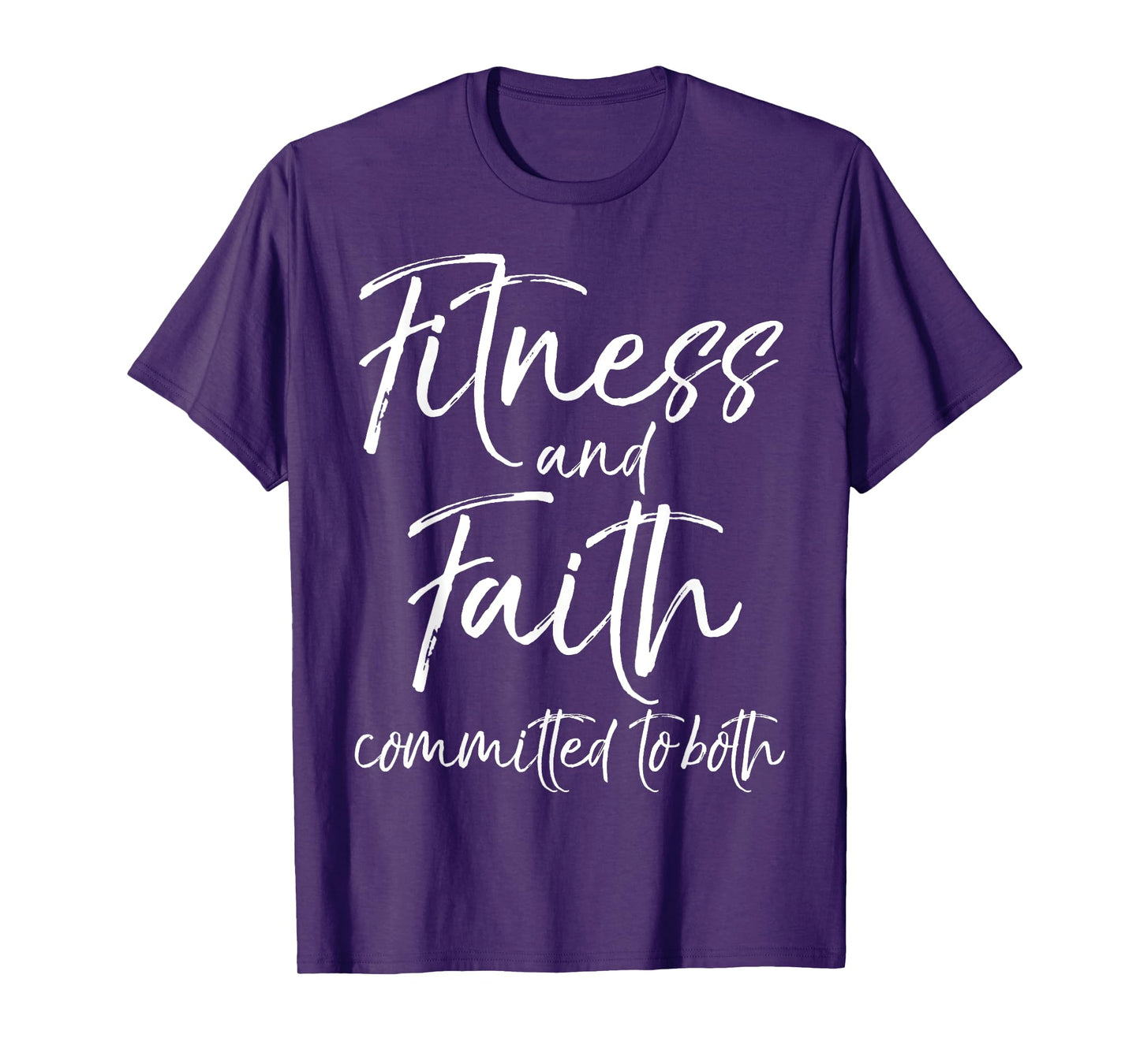 Cute Fitness Workout Design Studio Christian Workout Faith and Fitness Committed to Both T-Shirt