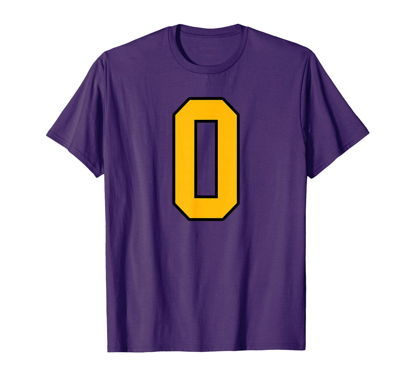 Gold and Black Sports Number 0 Jersey Uniform Player T-Shirt