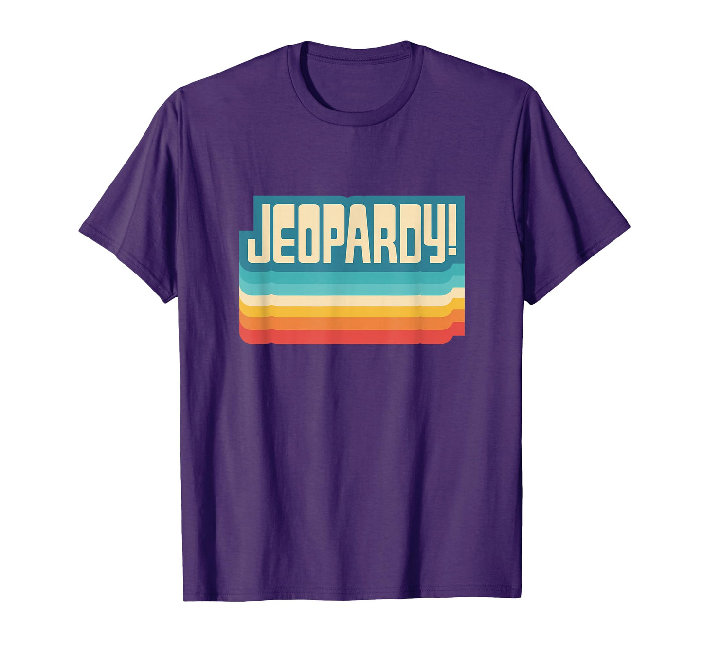 Jeopardy! Vintage Black Letter Print T-Shirt, Unisex-Adults, Short Sleeve, Small