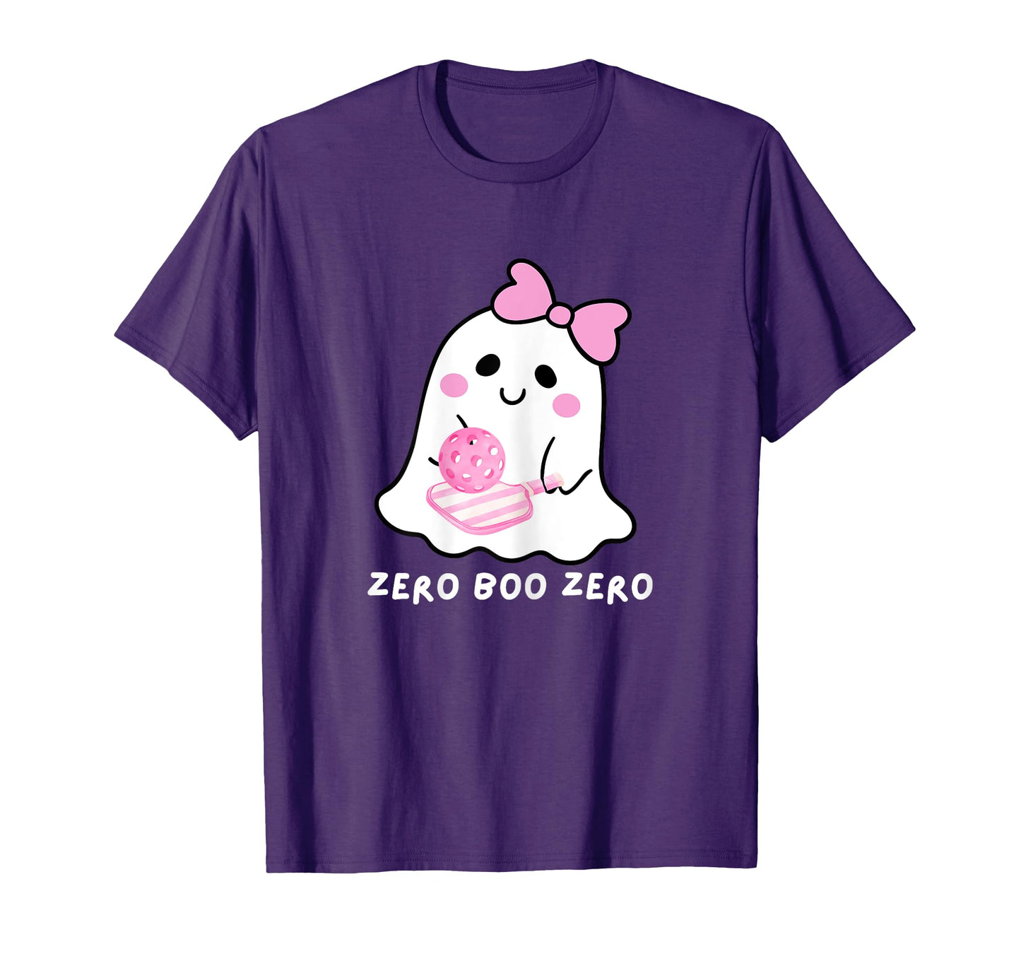 Preppy Pickleball Halloween Pickle-Boo Ghost Pastel Pink T-Shirt