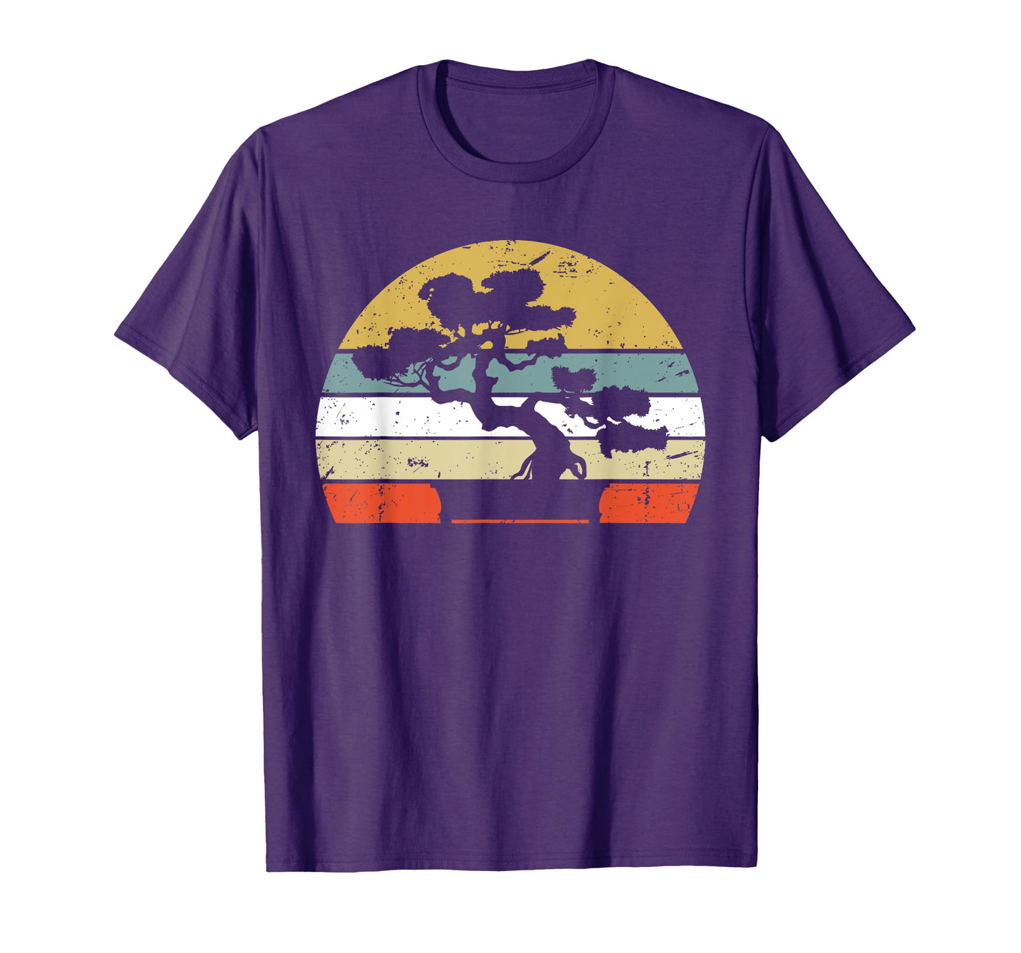 Bonsai Shirt Retro Vintage Sunset Bonsai Tree T-Shirt