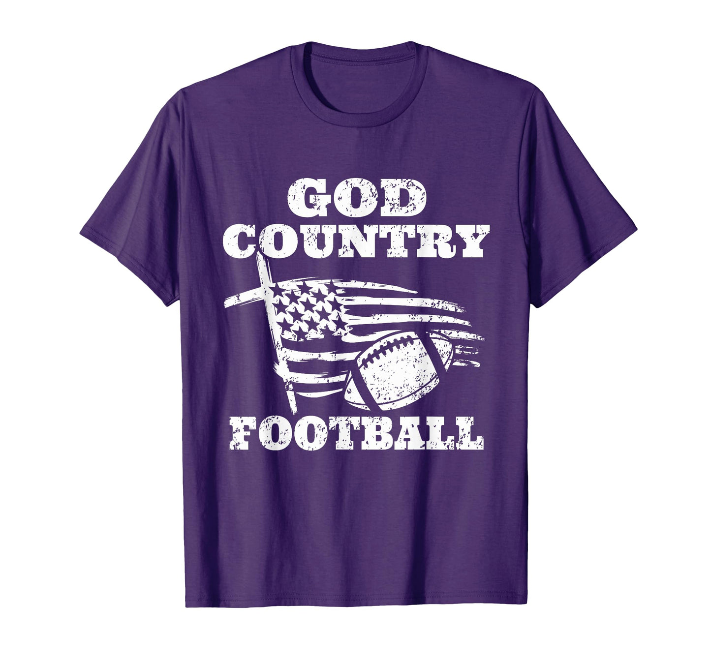 God Country Football Patriotic American Flag T-Shirt