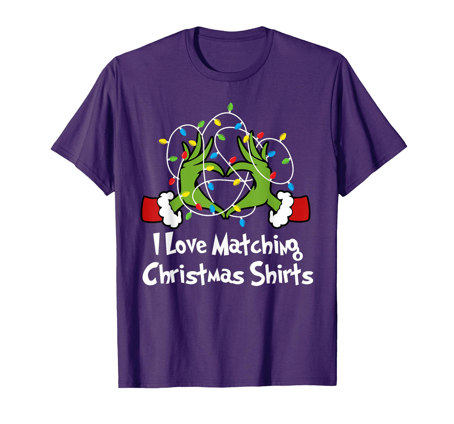 I Love Matching Christmas Shirts But I Don't Lights Couples T-Shirt