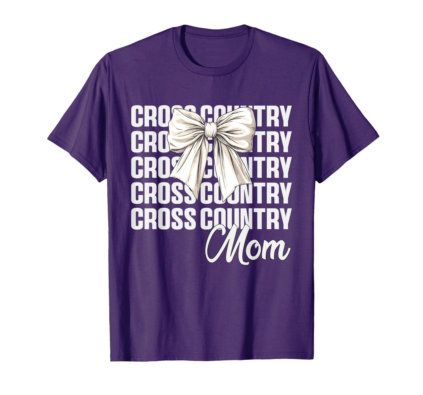 Cross Country Mom Coquette Bow Cute XC Lovers Mothers Day T-Shirt