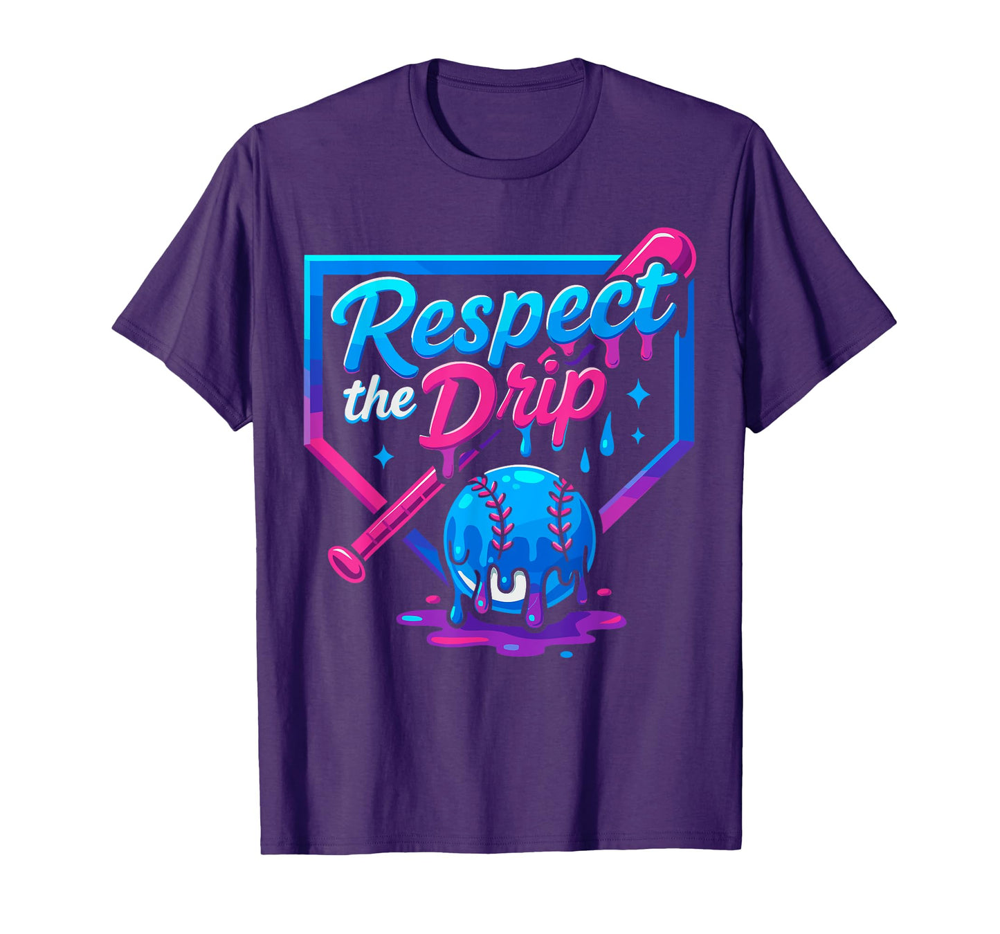 Respect the Drip Baseball Shirt for Boys, Baseball Drip T-Shirt