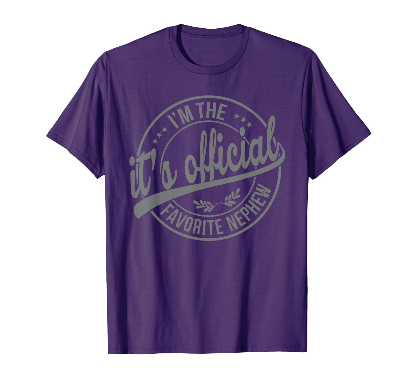 Its Official I'm The Favorite Nephew Black T-Shirt, Men's, Unisex, Small, Short Sleeve, Modern Classic, Letter Print, Crew Neck