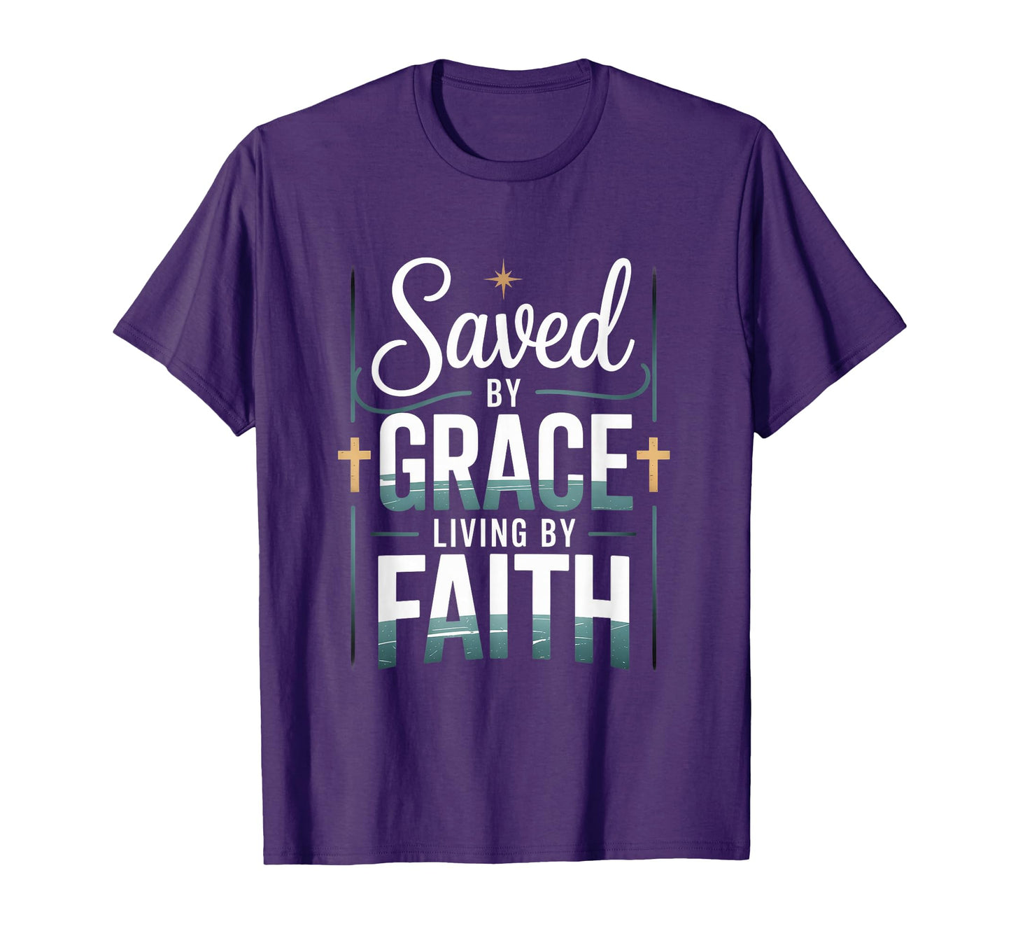 Saved by Grace Living by Faith Christian Streetwear T-Shirt