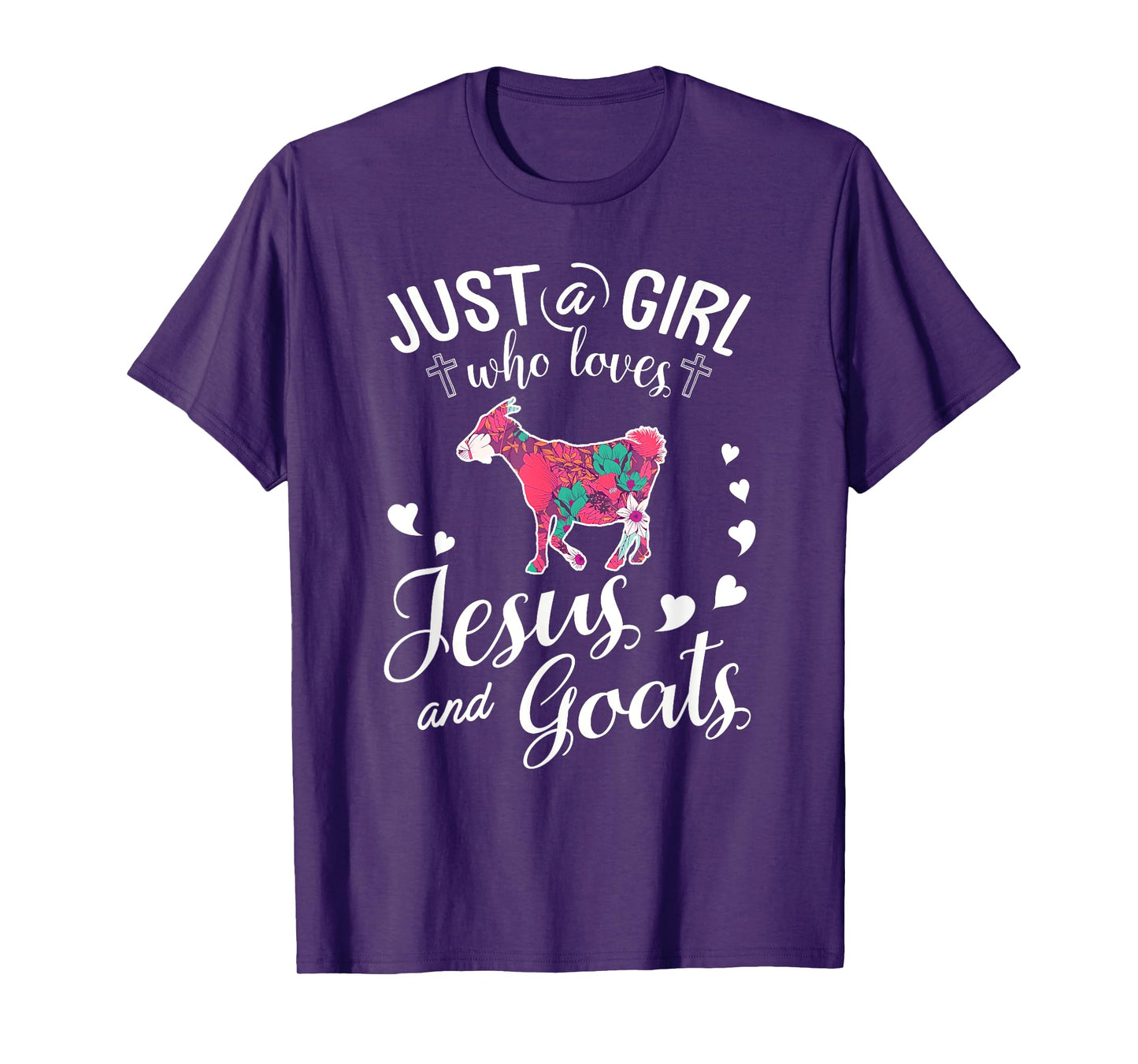 Just A Girl Who Loves Jesus And Goats T Shirt Farmer Lover T-Shirt