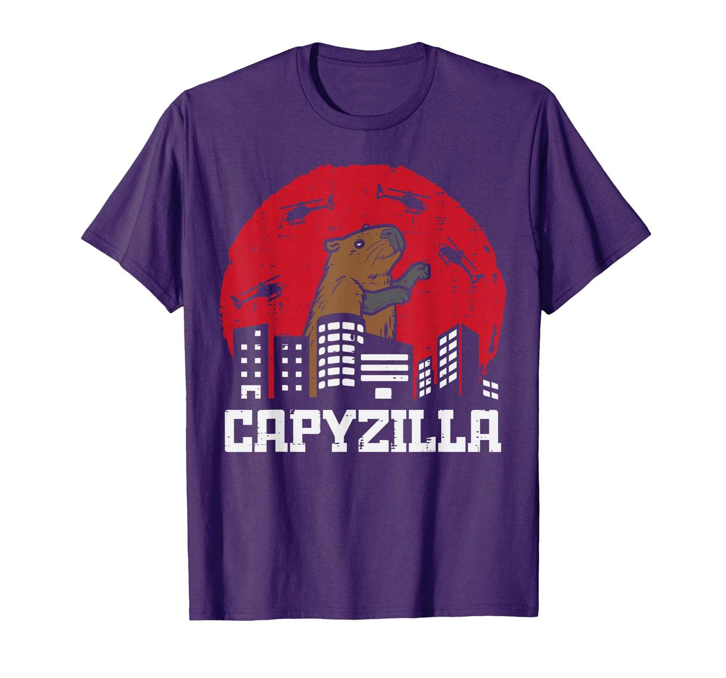 Capybara Monster Capyzilla Funny Capy Rodent Men Women Kids T-Shirt