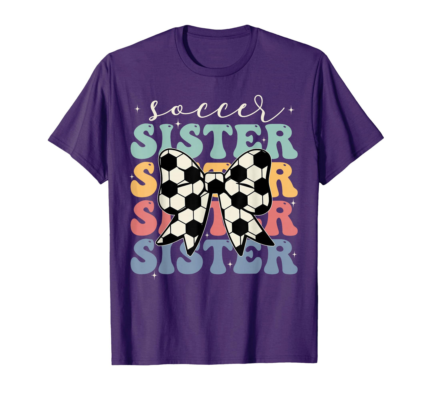 Soccer Sister Vintage Sport Lover Sister Mothers Da T-Shirt