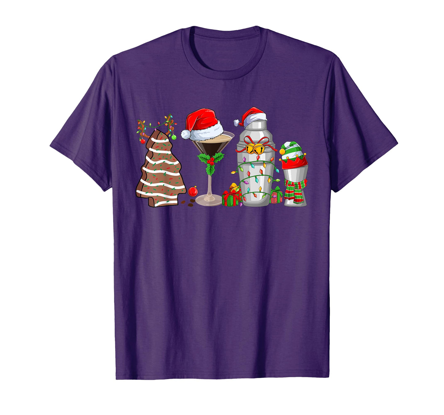 Christmas Cocktail Espresso Martini Drinking Party Bartender T-Shirt