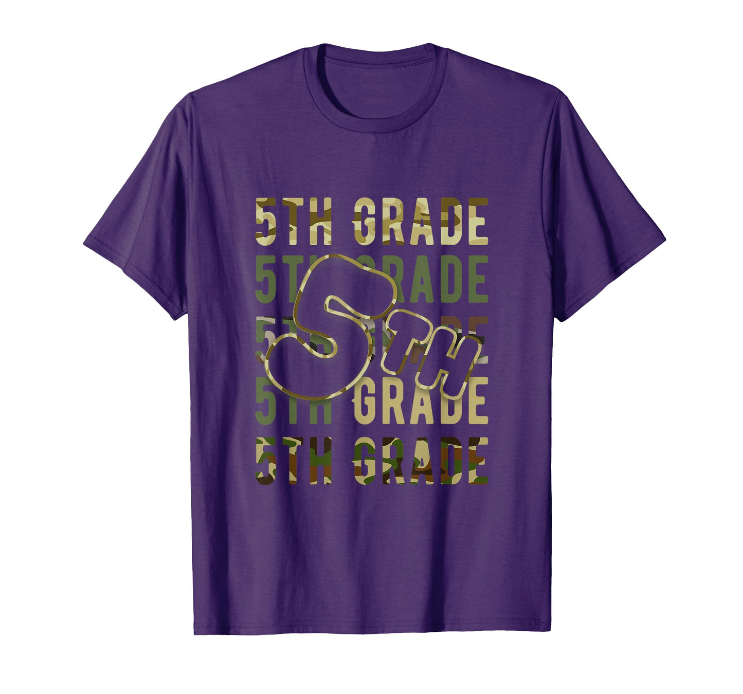 Camo Team 5th Grade Squad Back To School Teacher Kids Boys T-Shirt