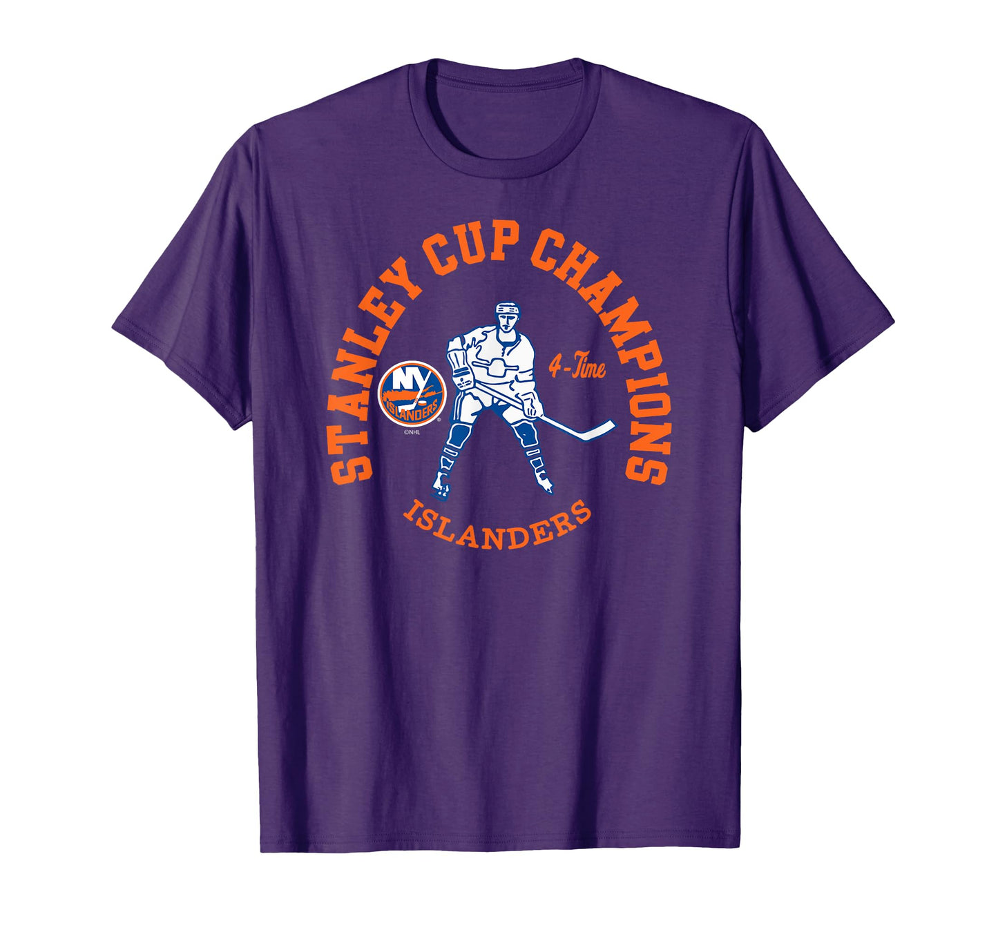 New York Islanders Stanley Cup Champions 4-Time Black T-Shirt