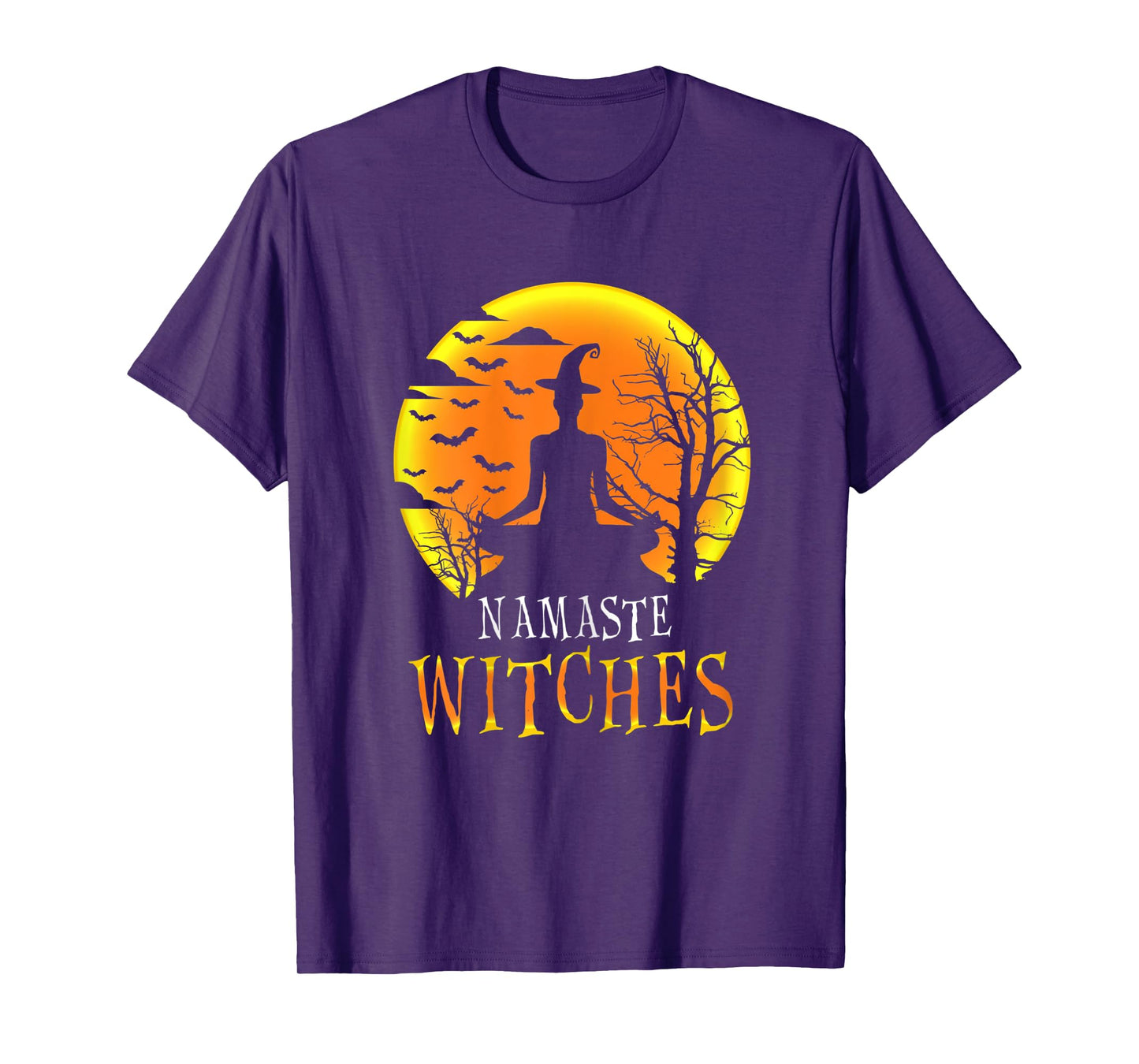 Womens Yoga Funny Namaste Witches Halloween Girls Women Gift T-Shirt
