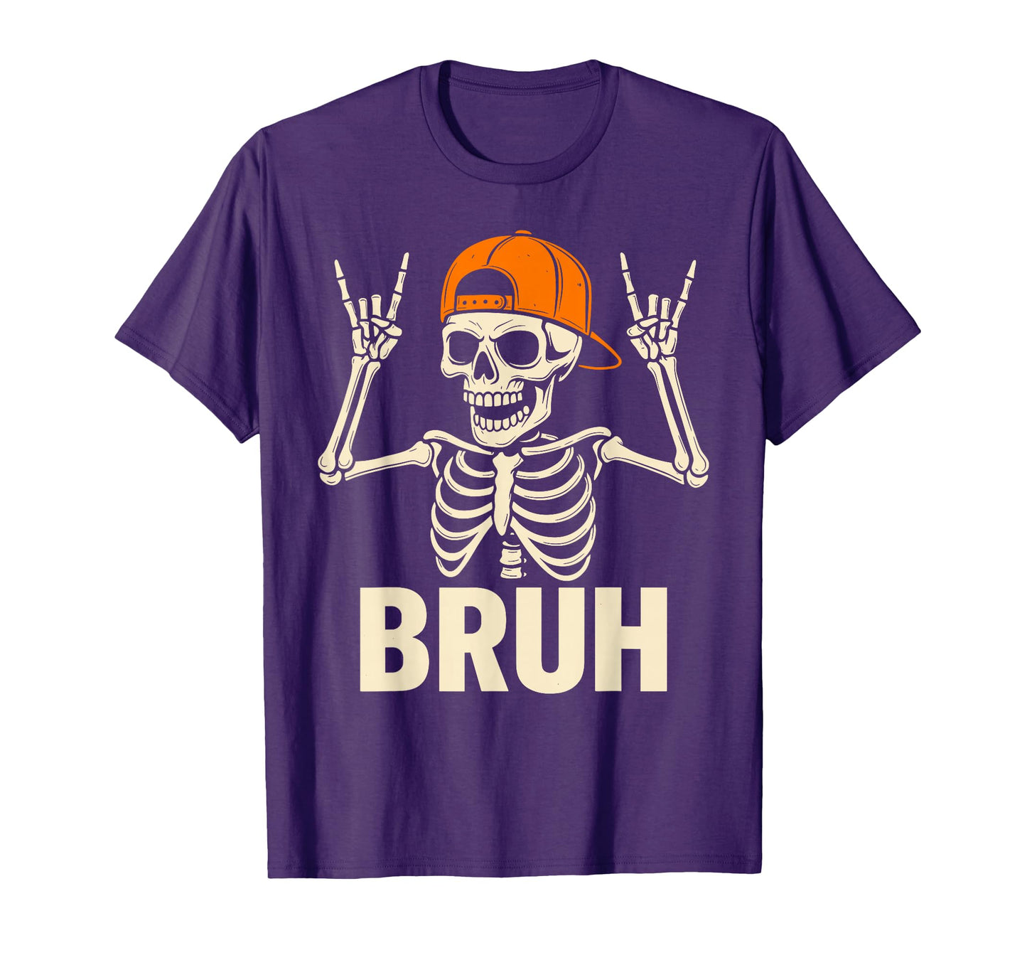 Cool Bruh Skeleton Rock On Halloween Men Boys Kids T-Shirt