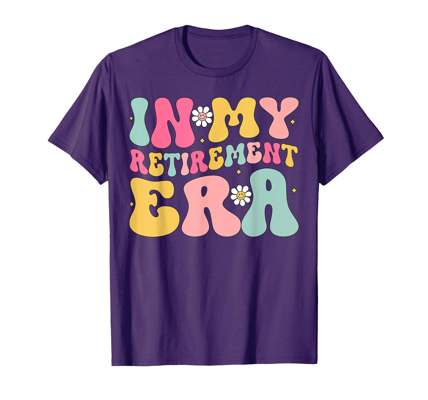 Retro Groovy In My Retirement Era Funny Retired 2025 Womens T-Shirt