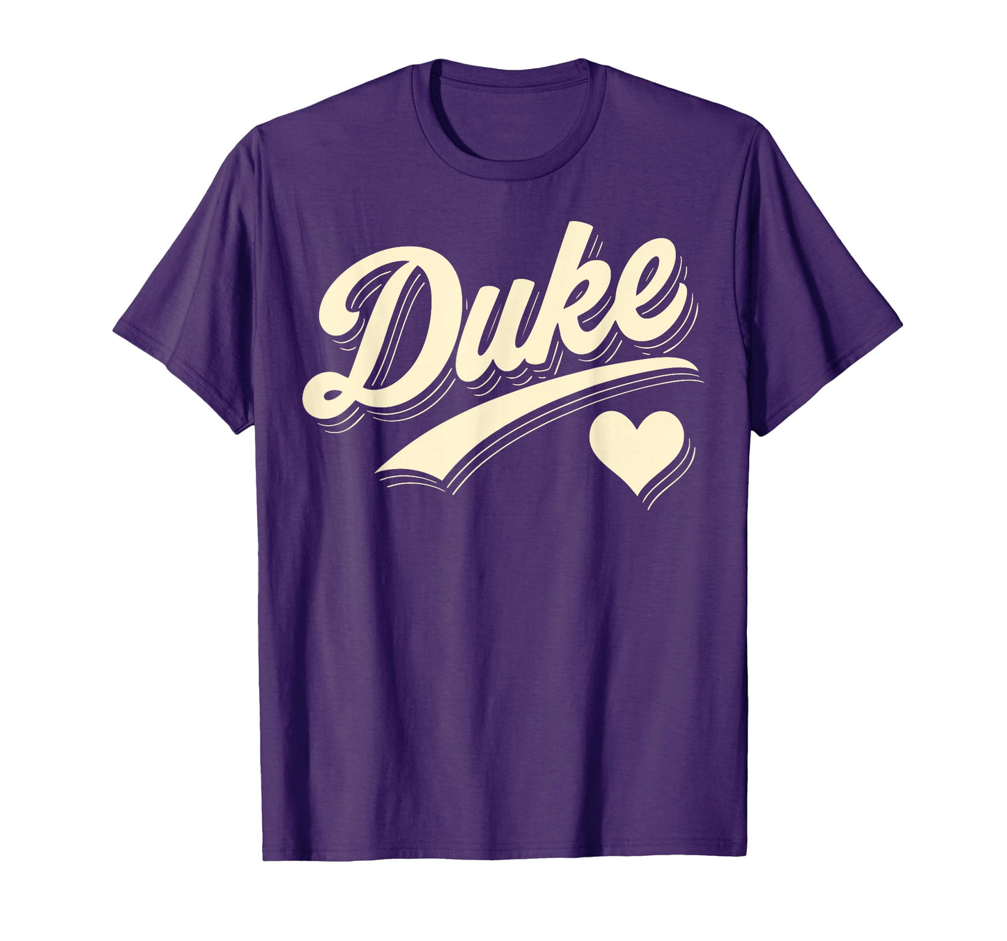 Duke Retro Script Heart Gift for Men Women Kid Boy Girl T-Shirt