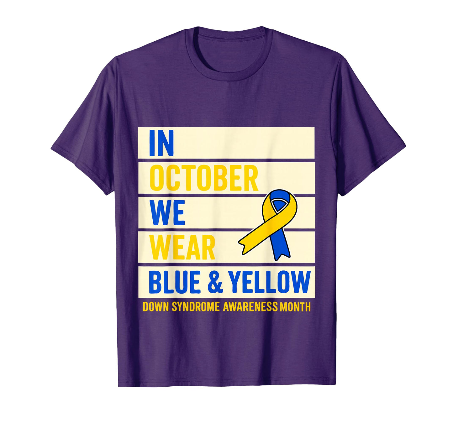 in October we Wear Yellow and Blue Down Syndrome Halloween T-Shirt