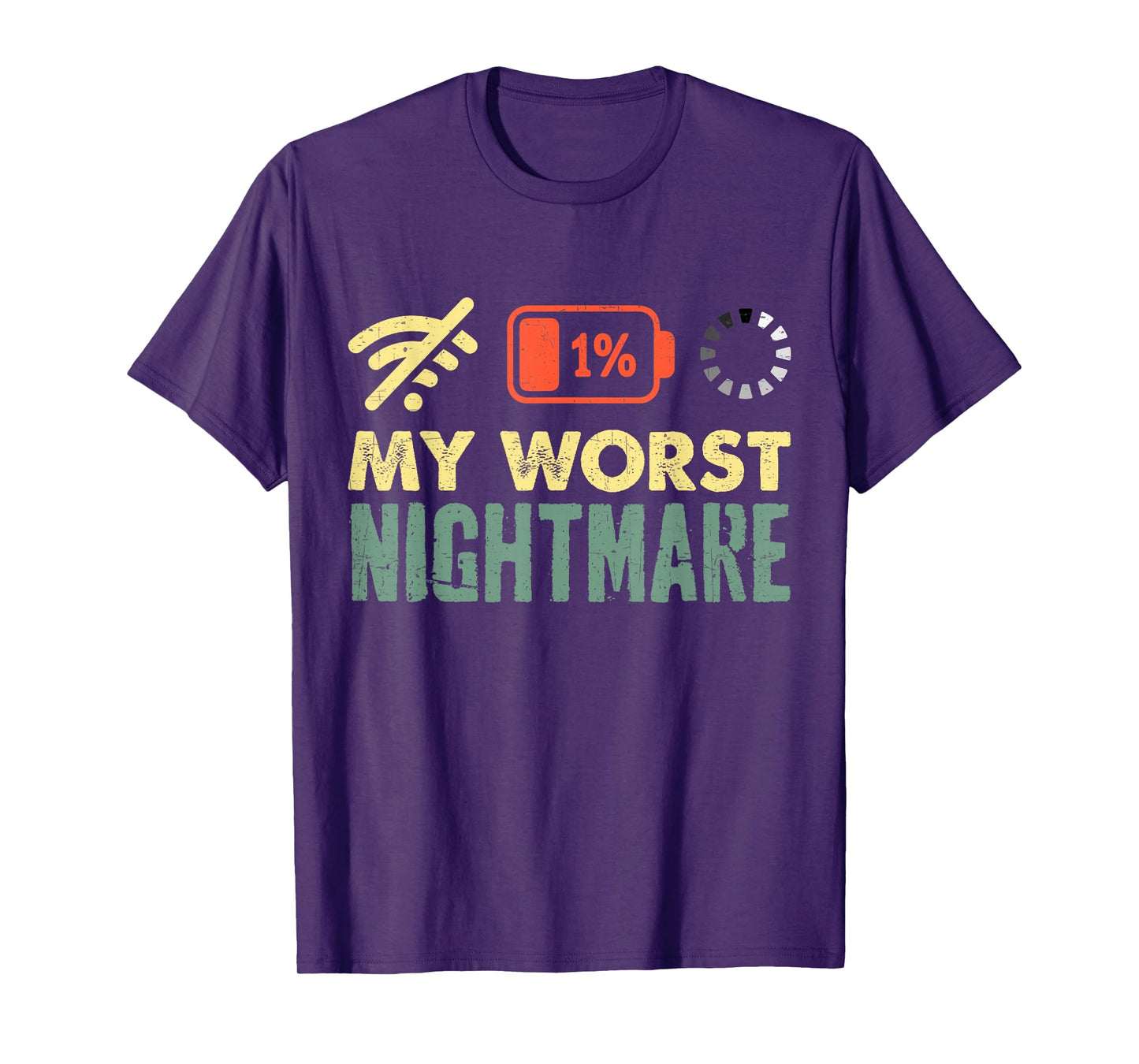 My Worst Nightmare Low Battery Funny Gamers Humor Men T-Shirt