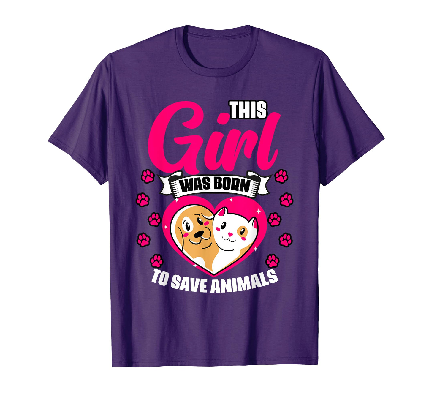 Awesome This Girl Was Born To Save Animals Veterinary Crew T-Shirt