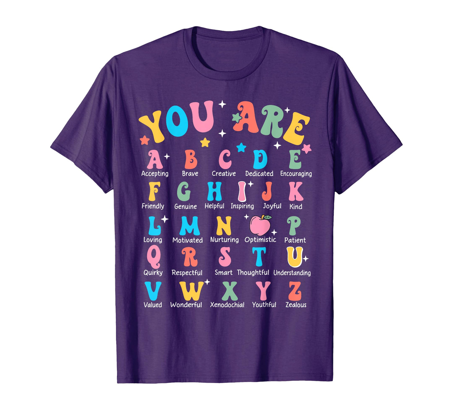 Alphabet Kindergarten Elementary School Teachers Students T-Shirt