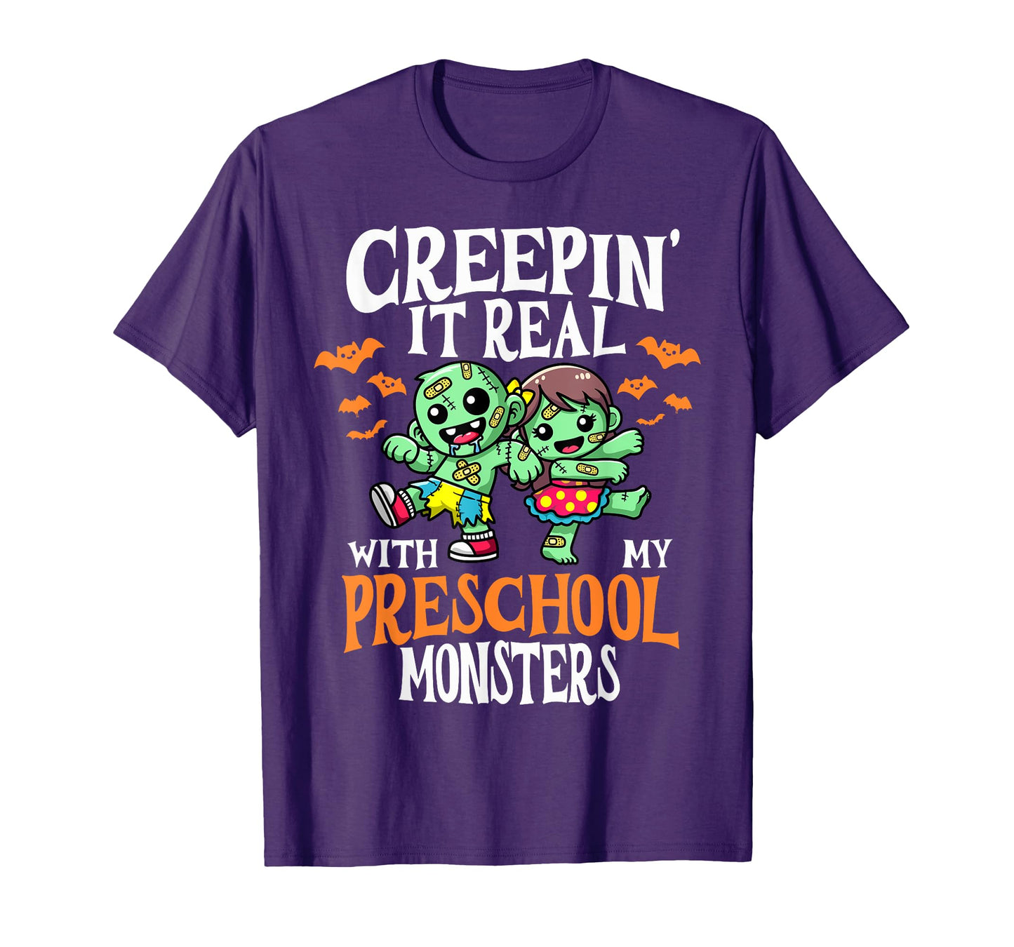 Creepin It Real Monster School Preschool Teacher Halloween T-Shirt