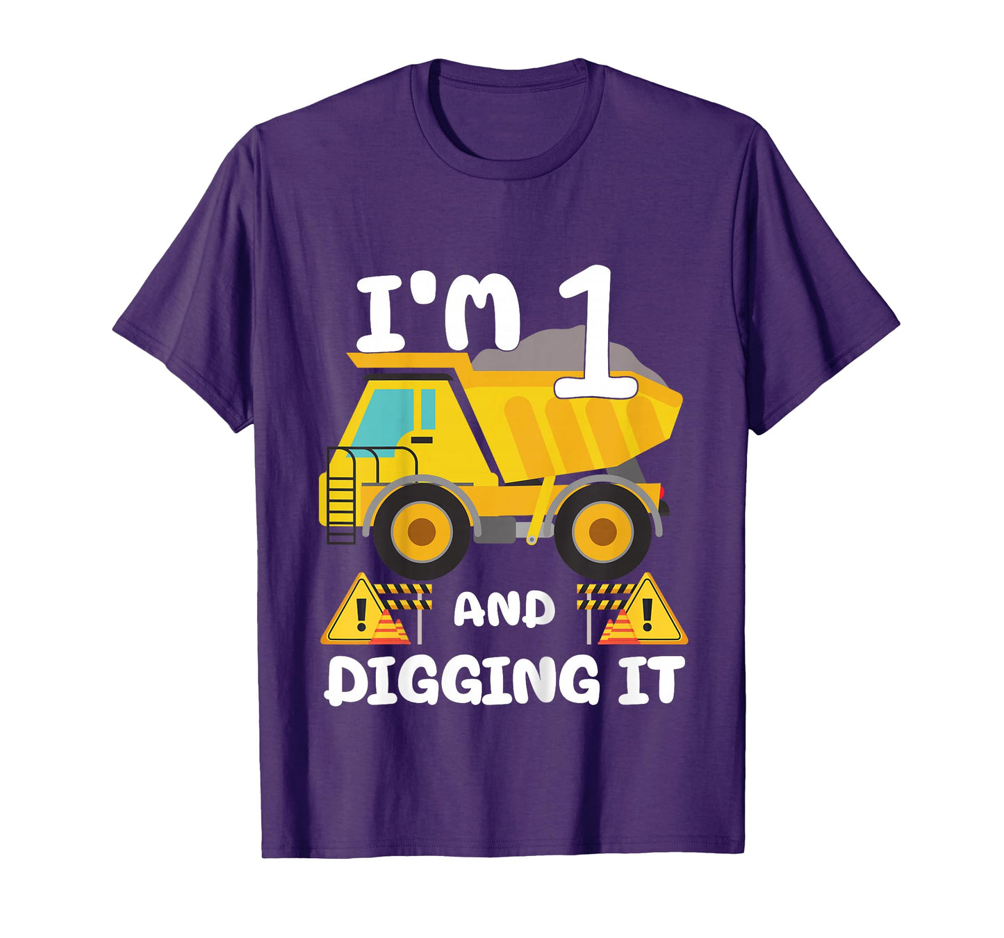 Kids 1st Birthday Construction Birthday Boy 1 Dump Truck BDay T-Shirt