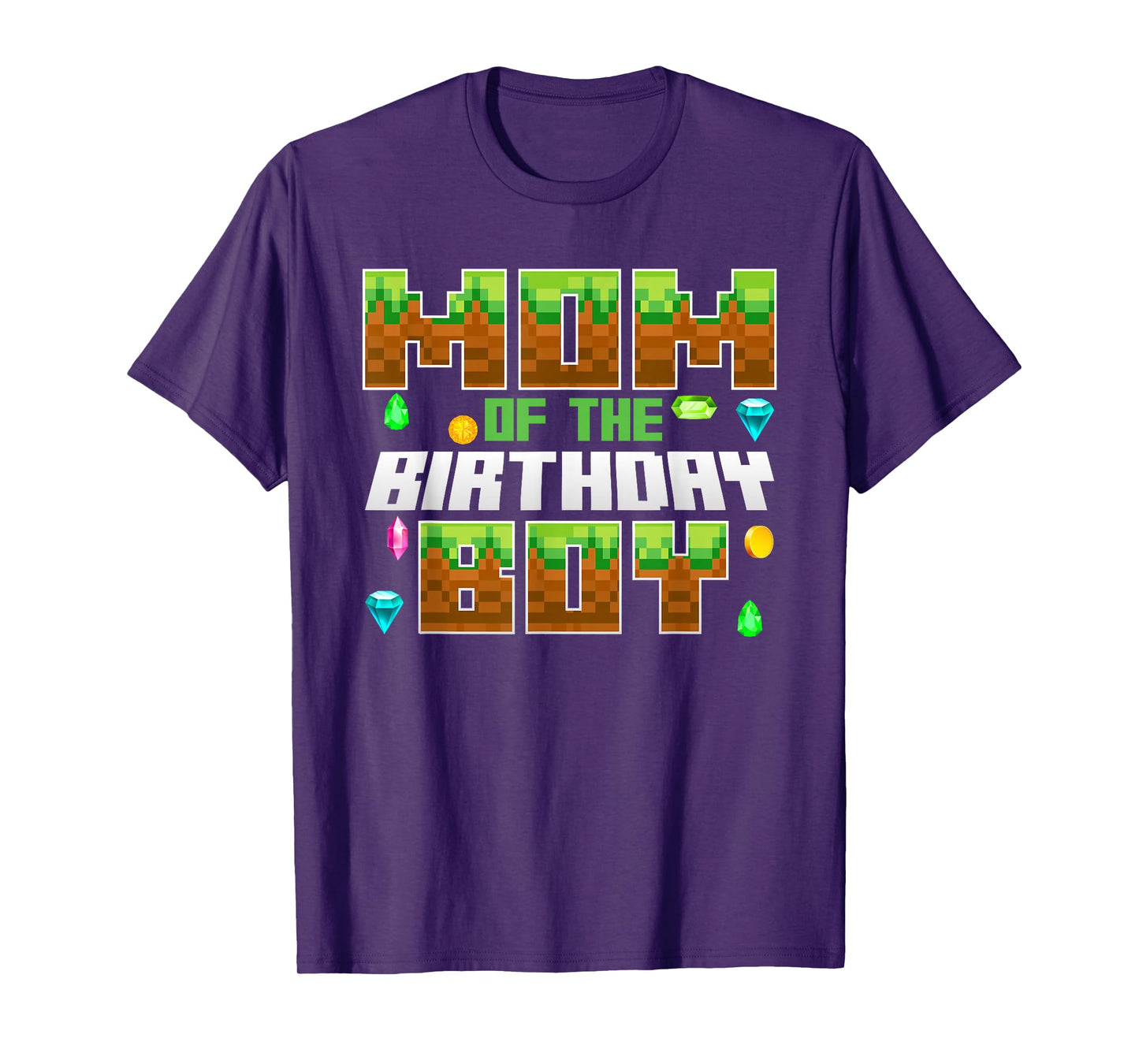 Mom Of The Birthday Boy Video Gamer Pixel Number T-Shirt