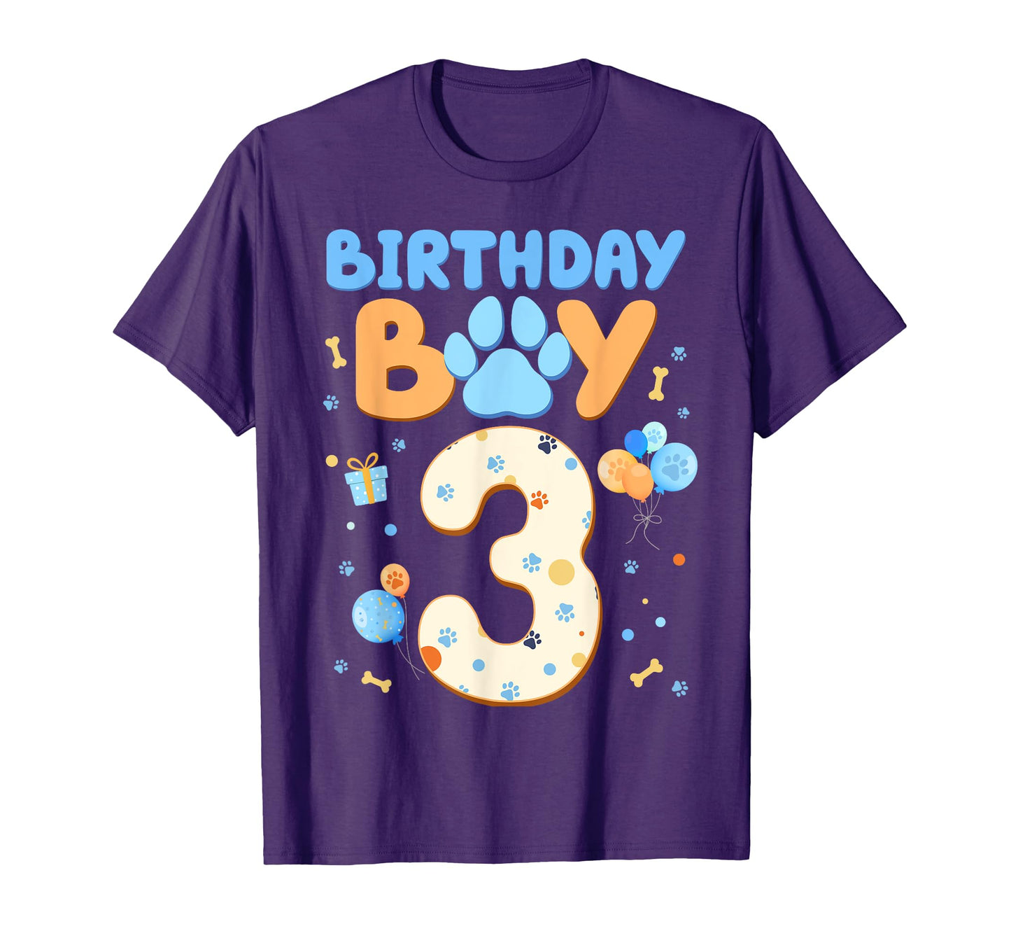 3nd Birthday Boy Blue Dog Theme Party two Cool 3 Year Old T-Shirt