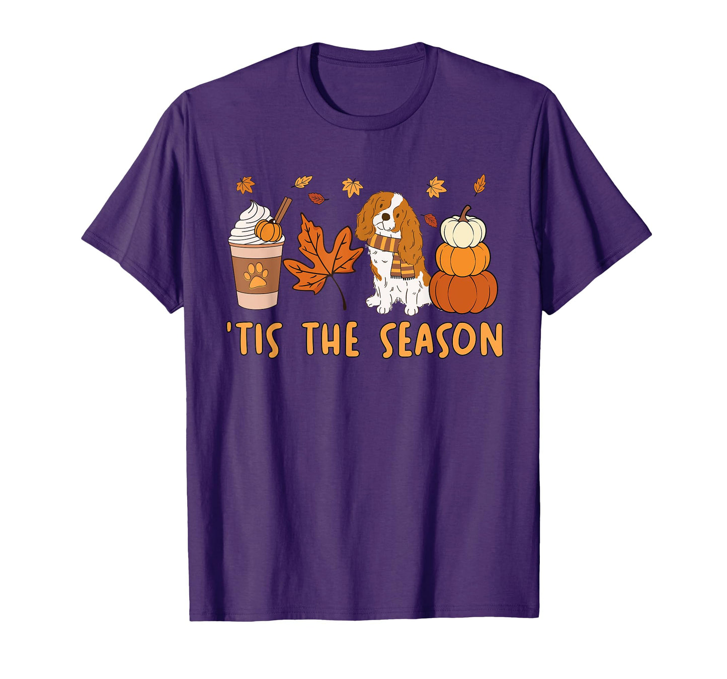 Tis The Season Cavalier King Charles Spaniel Fall Pumpkin T-Shirt