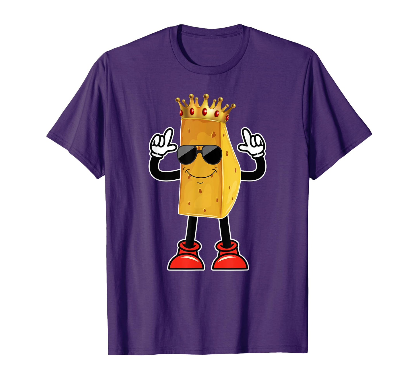 Cheese Tee For Cheese Lover Cheese in Sunglasses Crown T-Shirt