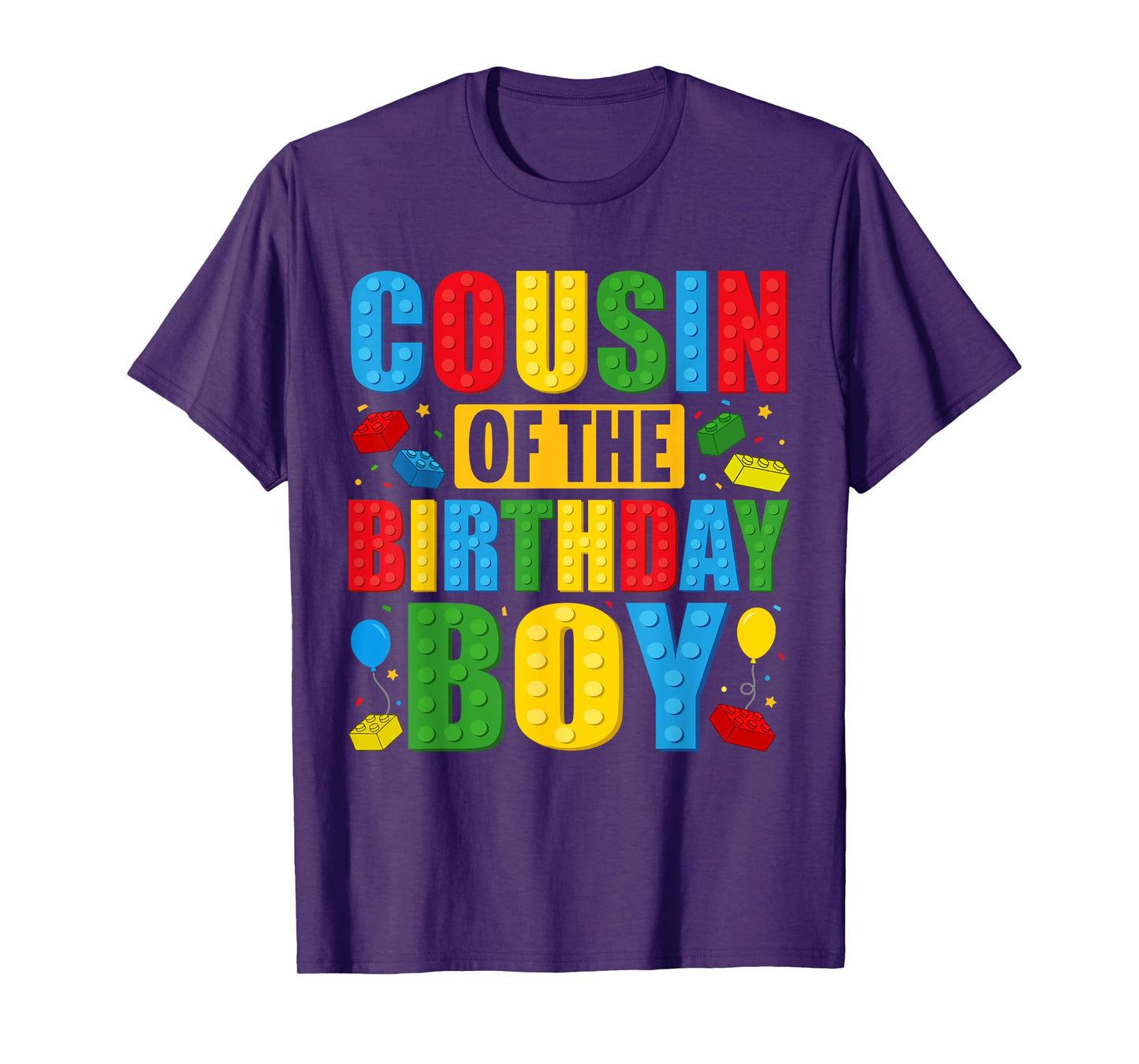 Cousin Of The Birthday Boy Building Blocks Birthday Party T-Shirt