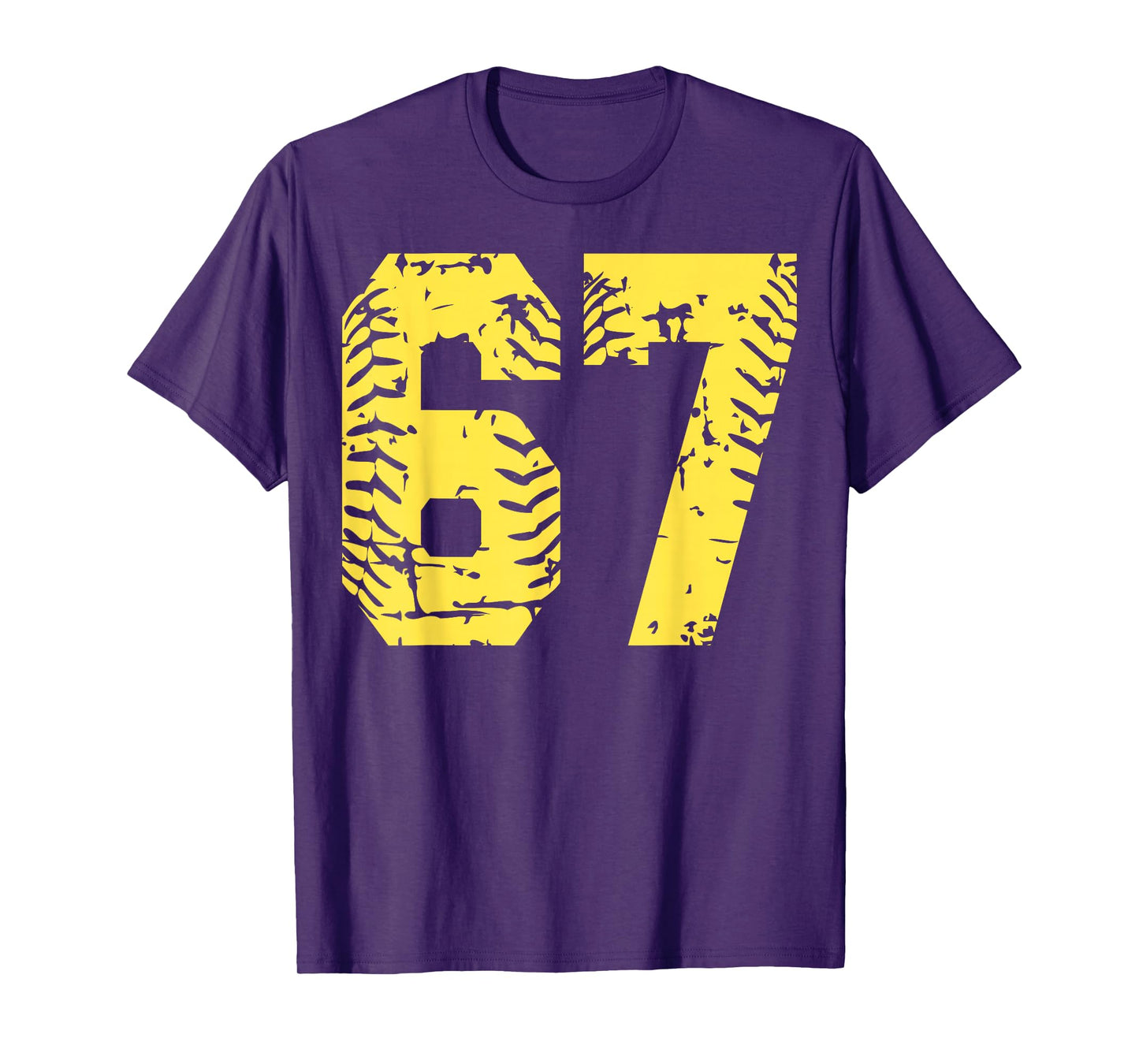 Number 67 Yellow Group Matching Halloween Birthday Funny T-Shirt